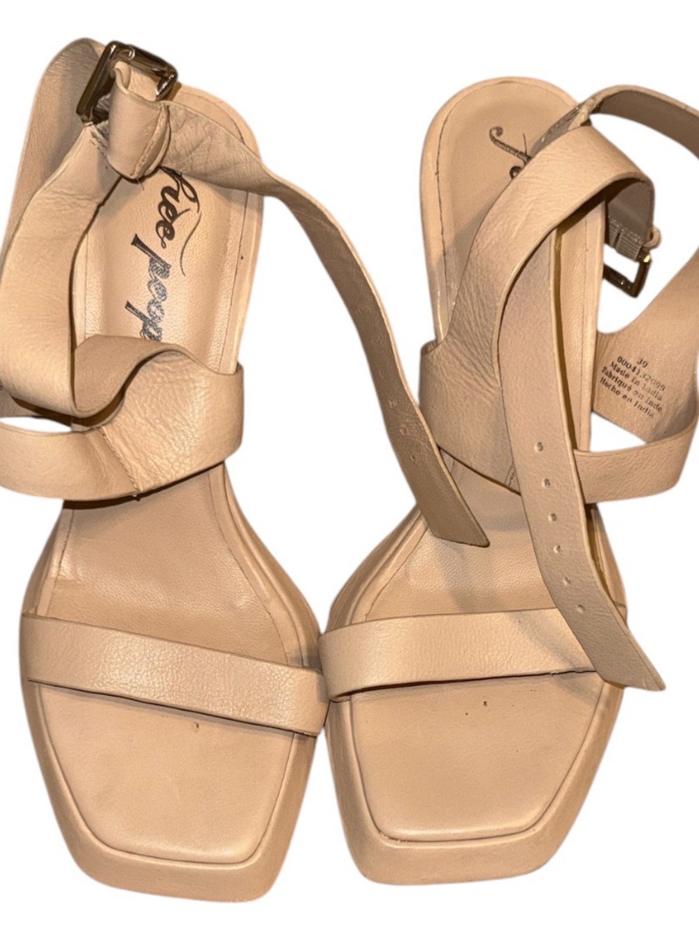 Free People Candice Nude Ankle-Strap Block Heel Sandals - Picture 4 of 4